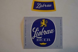 Liebrau Beer Oshkosh WIS Bottle &amp; Neck Label Two Rivers Brewing co. inv 37 - $7.00