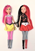 Zuru Sparkle Girlz Dolls Lot of 2  Pink, Red &amp; Black Hair Shoes &amp; Outfits - £8.77 GBP