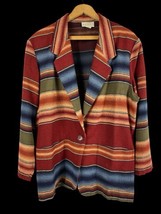 Vintage Southwestern Stripe Blazer Jacket Size L Western Country Cabinco... - $49.39