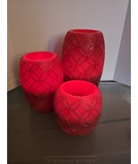 Battery Operated Textured Wax LED Candles - Set of 3 - $40.00