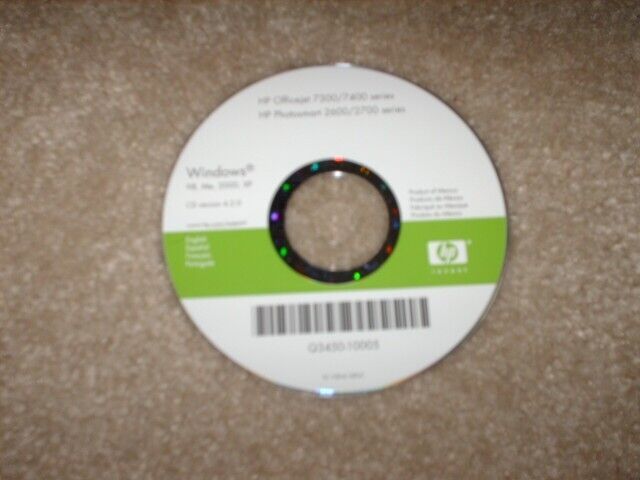 Windows HP Officejet 7300/7400 Series Printer Driver PhotoSmart 2600 CD Disc  - $14.59