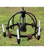Chandelier Wine Room/Bar Lamp 7 Light Grapes &amp; Iron Tuscan/French Countr... - €121,01 EUR