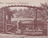 Vintage Advertising Flyer Memory Glen Cremation Services Kenwood, Washin... - $10.84