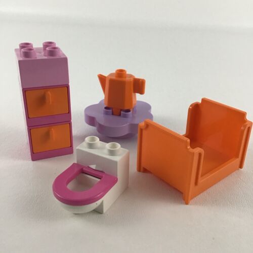 Primary image for Lego Duplo Replacement Furniture Blocks Toilet Nightstand Dresser Flower Table 