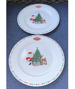 Set of 2 Christmas Rudolph the Red Nosed Reindeer &amp; Santa Dinner Plates ... - £30.25 GBP