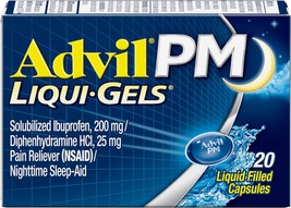Advil PM Liqui-Gels Pain Reliever and Nighttime Sleep Aid, Pain Medicine with Ib - £19.17 GBP