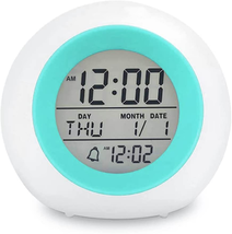 Toota Kids Digital Alarm Clock, with 7 Color Night Light, Small, for Boys and Gi - $15.13