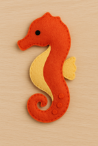 Felt Seahorse Tutorial – Handmade Ocean Craft PDF Pattern Felt A4 - $7.00