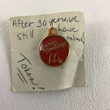McDonald&#39;s Seasons Greetings Christmas Ornament Collectible Lapel Pin Vintage  - £17.09 GBP