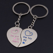 Novelty Statement Couple pair Key Chain for Lovers Heart Key Ring Gift - £3.92 GBP