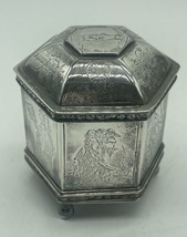 VTG Metropolitan Museum of Art Dutch Wedding Trinket Box Engraved Silver Plated - £33.00 GBP