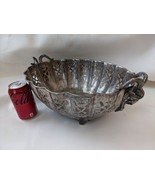 Vintage Ram&#39;s Head Handle Silver Plated Reticulated Bowl Handles 17 x 11... - $3,438.70 MXN