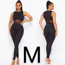 Black Bodysuit Two Piece Leggings Set~Size M - £35.13 GBP