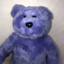 Ty Beanie Buddies Bear 1999 Plush Purple Blue 15&#39;&#39; Purpleberry - £11.01 GBP
