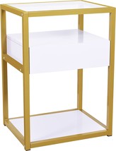 Raamzo 3-Tier Nightstand, 27.5&quot; H, Modern Side End Table With Drawer And Shelf, - £35.35 GBP