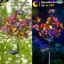 Mothers Day Gifts for Mom Women, Solar Lights Outdoor Garden Butterfly Lights De - £28.67 GBP