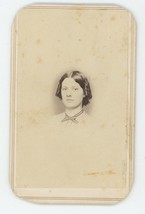 Antique CDV c1860s Beautiful Young Woman With Curls in Hair Johnston Polo, IL - £7.46 GBP