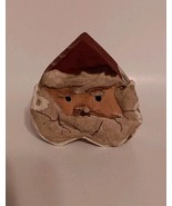 Wooden Christmas Painted Santa Face Small Holiday Decoration - $3.00