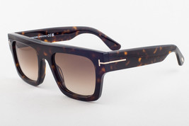 Tom Ford FAUSTO 711 52F Dark Havana / Brown Gradient Sunglasses TF711 52F 53mm - £223.36 GBP