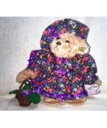Annette Funicello Bear with Flower Basket 11&quot; Ear Tag &amp; Paper Tag - £11.76 GBP