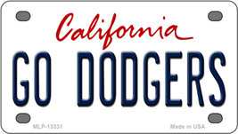 Go Dodgers California Novelty Mini Metal License Plate Tag - £11.92 GBP