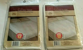 2 Full Size Bed Fitted Mattress Protector Covers 54&quot; x 75&quot; with 12&quot; Deep... - £10.75 GBP