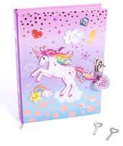 Hot Focus Unicorn Secret Diary with Lock  7 Journal Notebook with 300 ... - $9.15