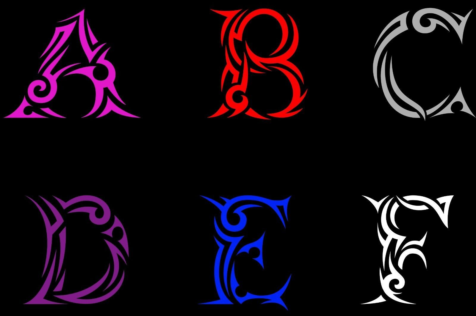 Tribal Monogram Letter 3 Inches Tall ONE LETTER Vinyl Decal Sticker Tumbler