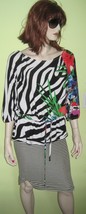 Vintage Joseph Ribkoff Women&#39;s Ladies Zebra Safari Tunic Blouse Top Sz 10 CAN/US - £27.73 GBP