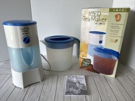 Mr. Coffee Iced Tea Maker 3 Quart Model TM70 W/ BLUE Pitcher Brews Bags &amp; Leaves - £51.22 GBP