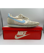 Vtg Nike Oceania Blue White Swoosh SIZE 7 1/2 Made in Korea WITH BOX 11932 - £51.43 GBP