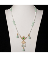Jade Beaded Necklace w/ Tassel | Women Handmade Retro Lucky Charm Pendan... - $60.31 CAD