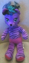 Build A Bear Honey Girls HG Rock Musical Purple Cat Zebra Blue Purple Hair - £11.25 GBP