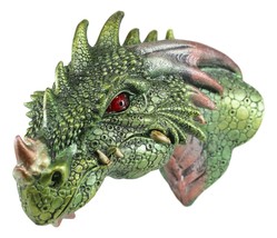 Medieval Castle Dungeon Chained Green Pagoda Dragon Wall Plaque W/LED Eyes 8&quot;H - £30.03 GBP
