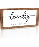 Laundry WASH DRY FOLD Sign 17&quot; x 8&quot; x .5&quot; Farmhouse Laundry Room Decor NEW - $25.22