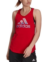 adidas Womens Cotton Graphic Tank Top,Inspi Scarlet,X-Small - £25.17 GBP
