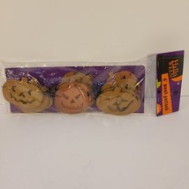 Halloween Pumpkin Jack O Lantern Garland Wood Vintage Decor Spooky - $12.95