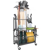 VEVOR Garden Tool Organizer, 16 Slots with Hooks, Yard Tool Tower Rack w... - $104.33