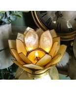 Ebros Seashells Lotus Flower Votive Tea Light Candle Holder 4.25&quot;D (Yell... - €17,30 EUR