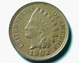 1902 INDIAN CENT PENNY CHOICE ABOUT UNCIRCULATED CH. AU NICE ORIGINAL COIN - $24.00