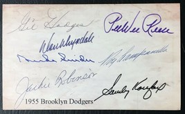 1955 Brooklyn Dodgers Team Card Reprint - 7 Facsimile Autograph&#39;s on Back - £1.94 GBP