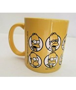 2008 The Simpsons Faces Of Homer Coffee Cup Mug Yellow - £17.81 GBP