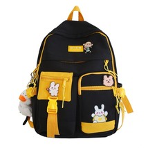E backpack women waterproof color patchwork backpacks for teenage girl school bag fancy thumb200