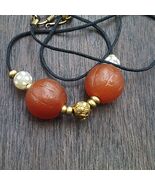 2 Old Himalayan red Agate Carnelian Melon Shape Beads 18mm RD-R2 - $59.80