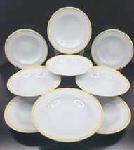 11 Williams Sonoma Brasserie Yellow Large Rim Soup Bowls Set 9&quot; Dishes Japan Lot - £179.07 GBP