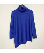 Eileen Fisher Sz S M Oversized Purple Merino Wool Sweater Cowl Neck Pull... - $78.10