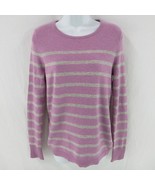TALBOTS 100% Pure Cashmere Striped Long Sleeve Pullover Sweater, Purple,... - $903.74 MXN