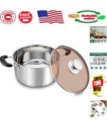 Versatile 6 Qt Stainless Steel Stock Pot w/ Easy-Clean Dishwasher Safe Lid - $849.12 MXN
