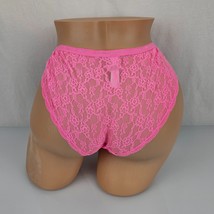Victoria&#39;s Secret Hot Neon Pink Sheer Mesh Lace Bikini Panties S Small 5 2014 - £19.77 GBP