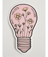 Pink Hue Lightbulb with Yellow Flowers Inside Cute Sticker Decal Embelli... - £1.89 GBP